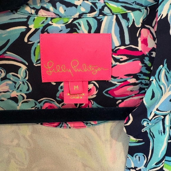 Lilly Pulitzer Navy and Pink Floral Dress - Picture 2 of 2